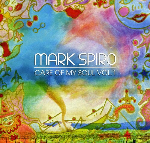 "Album cover with colorful abstract design and 'Mark Spiro - Care of My Soul Vol. 1' text."