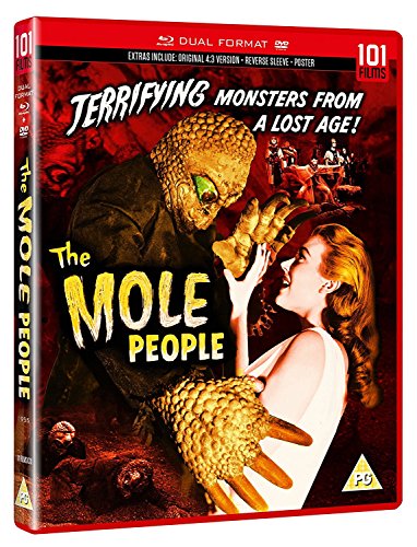 "The Mole People" Blu-ray cover featuring a reptilian creature and a woman.