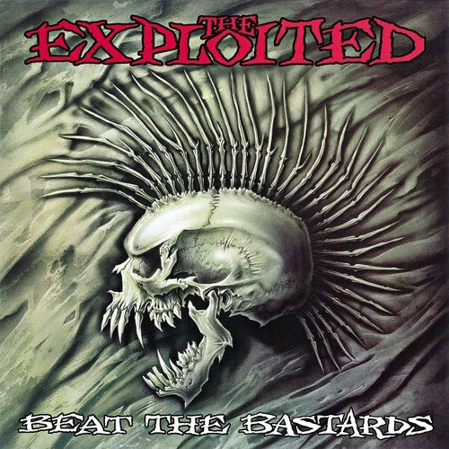 Album cover with a skull and mohawk, titled "The Exploited - Beat The Bastards".