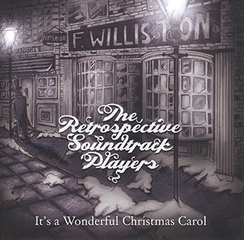 "CD cover art featuring a snowy street scene with storefront and lampposts."
