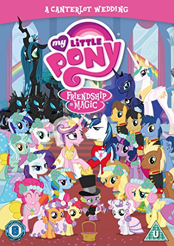 My Little Pony characters in wedding attire on a DVD cover.