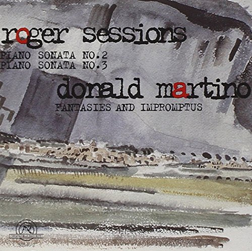 "Album cover with abstract watercolor design and text listing composers and musical pieces."