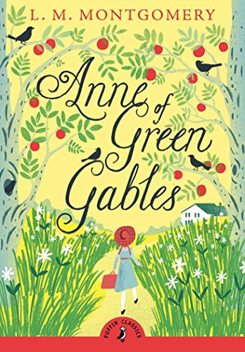 "Book cover of 'Anne of Green Gables' featuring a girl walking through a garden."
