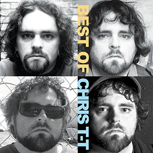 A black and white collage of a man's face in four different poses.