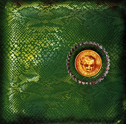 "Green snakeskin album cover with a gold coin featuring a baby's face."