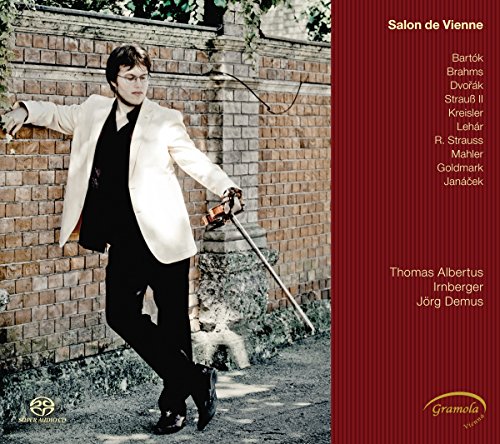CD cover: violinist Thomas Irnberger leaning against a brick wall.