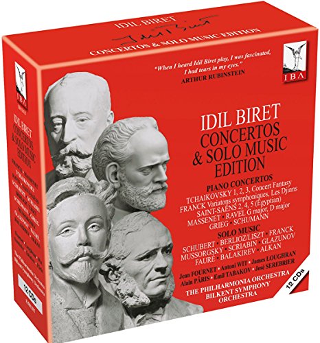Red CD cover with four classical busts and white and black text.