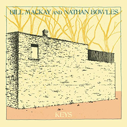 CD cover for "Keys" by Bill Mackay and Nathan Bowles, sketched stone building.