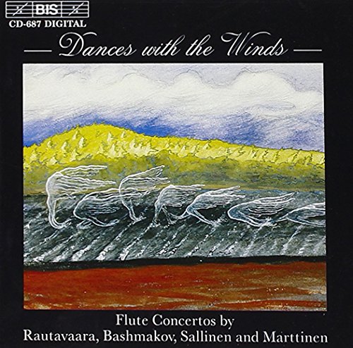 "Dances with the Winds" CD cover featuring abstract landscape artwork on a black background.