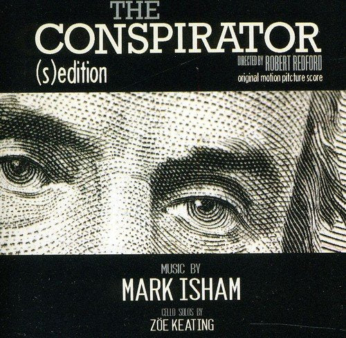 "Black album cover with a close-up of Abraham Lincoln's face in white."