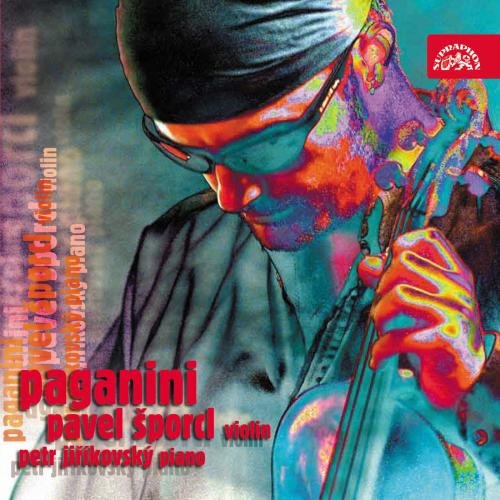 CD cover featuring a man playing violin with colorful, abstract background and orange text.