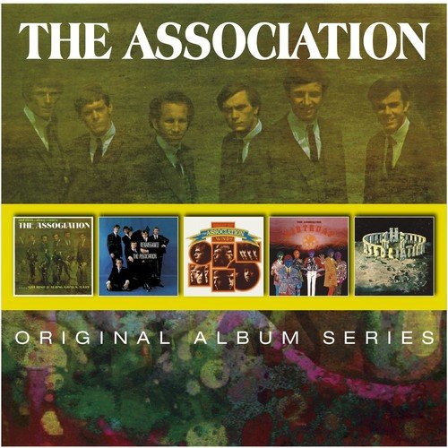 "CD cover featuring The Association band members and five album covers."