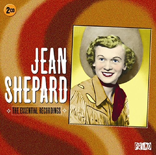 CD cover featuring Jean Shepard with red and orange swirling background.
