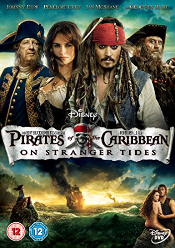 DVD cover featuring Johnny Depp as Captain Jack Sparrow against a burning ship background.