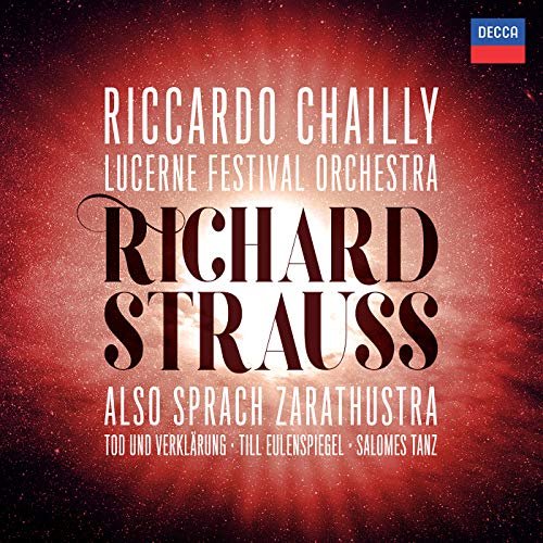 "CD cover with red starry background and white and black text listing classical music pieces."