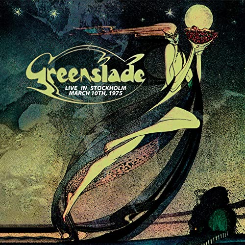 Album cover for Greenslade’s “Live In Stockholm”, featuring stylized art.