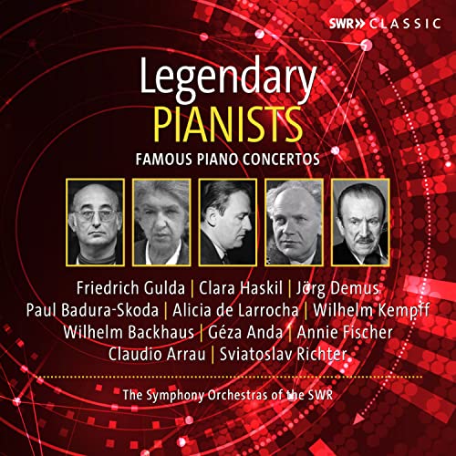 CD cover featuring portraits of nine classical pianists.