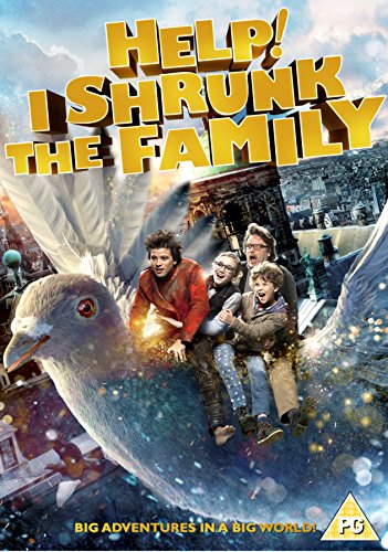 "DVD cover showing a family clinging to a large bird in flight."