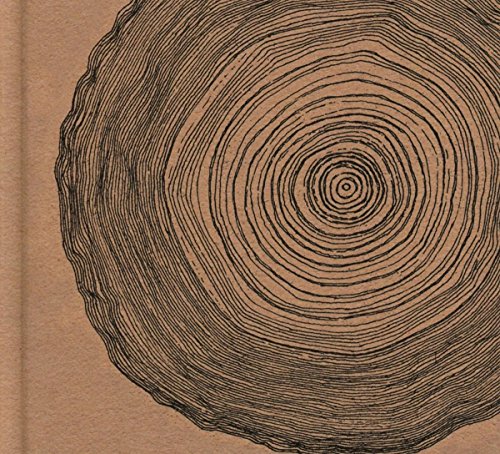 A brown cardboard box with a black illustration of a tree stump cross-section.