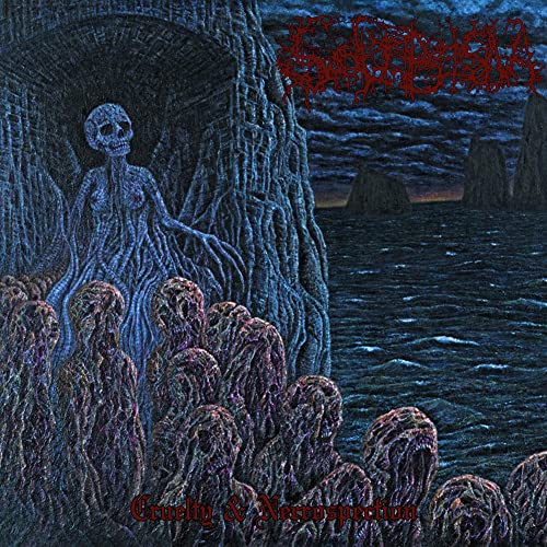 Dark album cover depicting a skeletal figure and a crowd of heads.