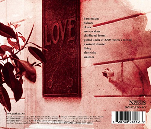 CD back cover with red tones, text, foliage, and barcode 828768285527.