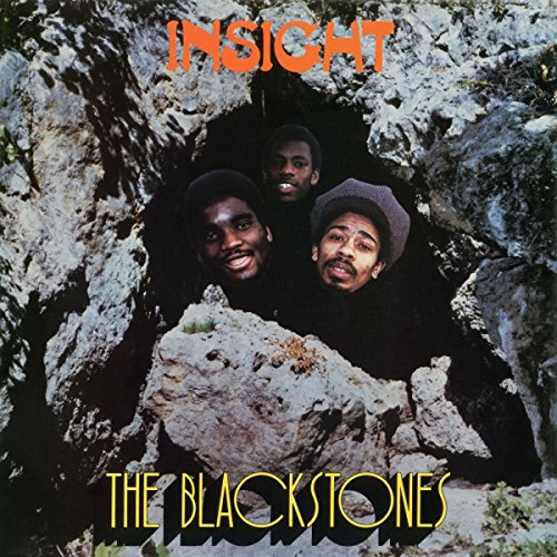 Vinyl record cover: three men emerging from a rocky crevice, with text "INSIGHT" and "THE BLACKSTONES".