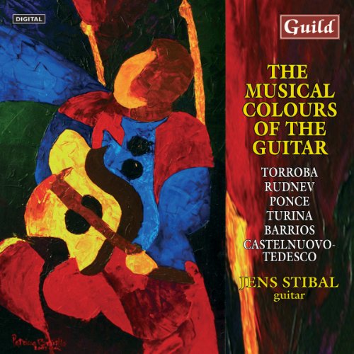 CD cover art featuring abstract guitar player in red, blue, and yellow.