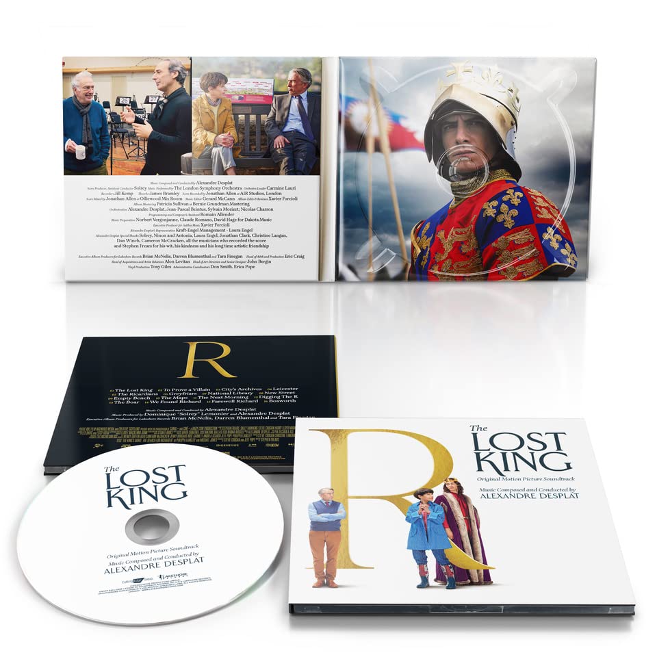 CD cover for "The Lost King" soundtrack by Alexandre Desplat, featuring film stills.