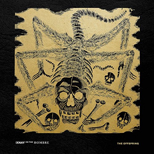 Album cover featuring a black ink drawing of a skeletal creature on gold background.