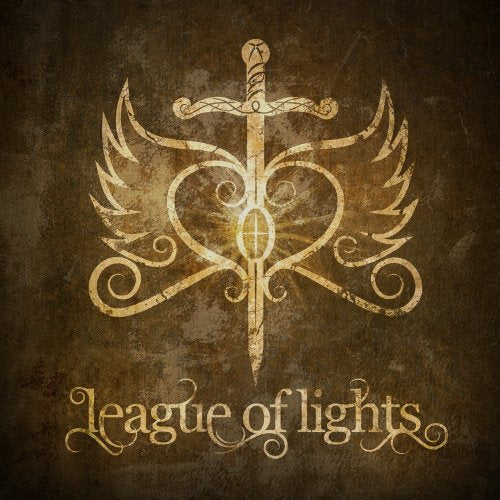 "Album cover with a gold sword and wings on a brown background."