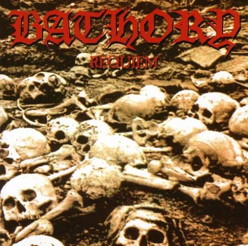 CD cover for Bathory’s “Requiem” album, depicting a pile of skulls.
