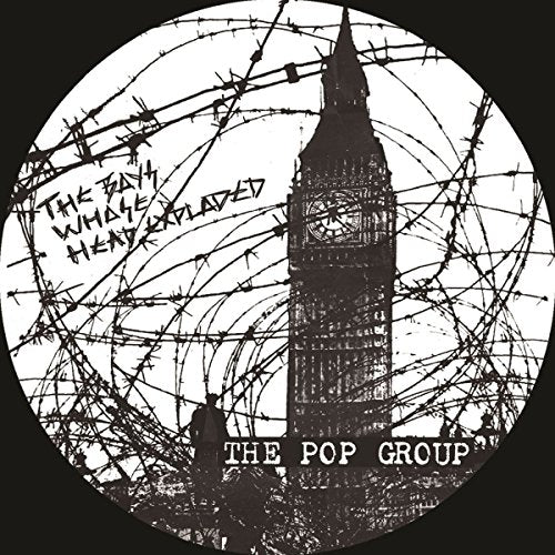 Black and white vinyl record cover with Big Ben and barbed wire.