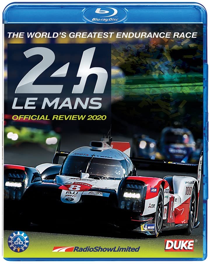 Blu-ray cover for “Le Mans 2020” featuring a red and white Toyota race car.