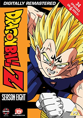 "DVD cover featuring a character from Dragonball Z with spiky blonde hair."