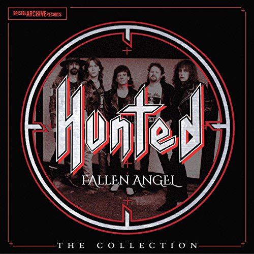 Album cover with "Hunted" in white, red, and black, featuring a band photo inside.