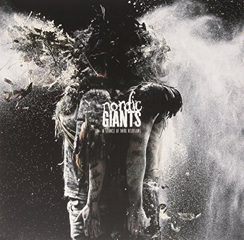 Album cover with a man surrounded by debris and dust, Nordic Giants title visible.