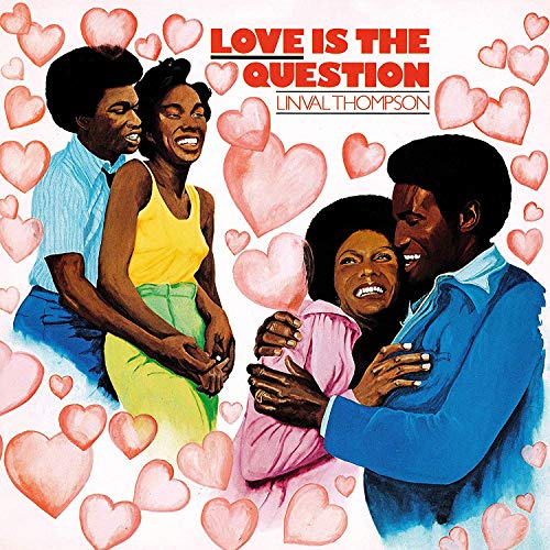 Album cover art featuring embracing couples surrounded by hearts, titled "Love is the Question".