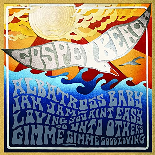 Square album cover with psychedelic waves, a bird, and bold text.
