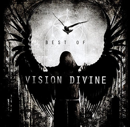 "Album cover featuring a hooded figure with large wings and a flying bird above."