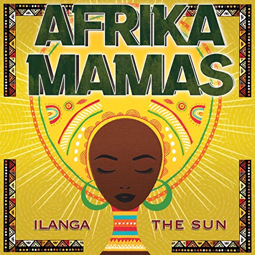 "CD cover featuring a serene woman's face with African patterns and bright yellow background."