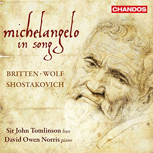 CD cover: sepia-toned portrait of a man with "Michelangelo in Song" text.