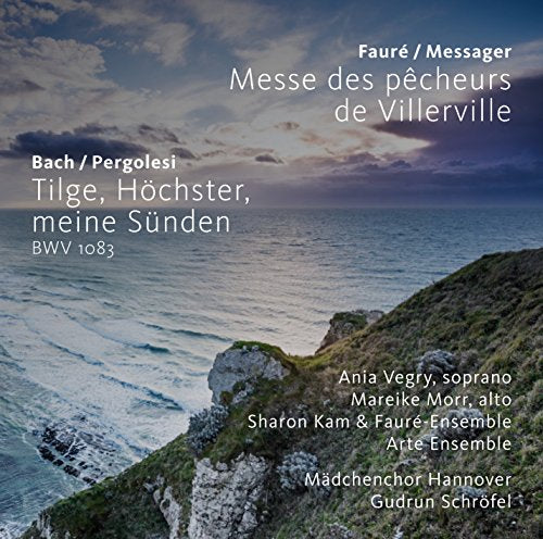 "CD cover featuring a rocky coastline with white text overlay listing musical compositions and artists."