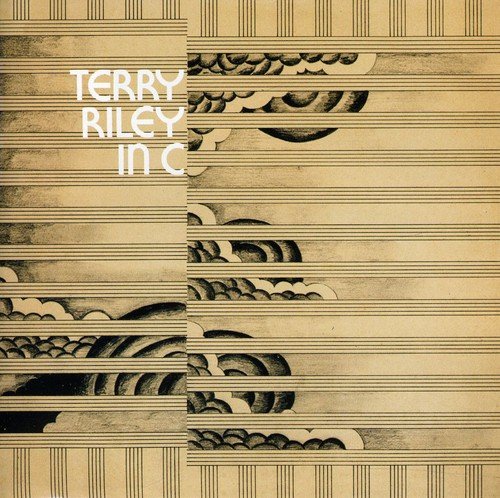 The product is an album cover for "In C" by Terry Riley. A suitable alt text for this image is: "Album cover with beige background and black musical notes."