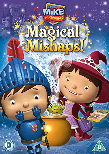 "Mike the Knight DVD cover featuring cartoon boy knight and girl in red hat."