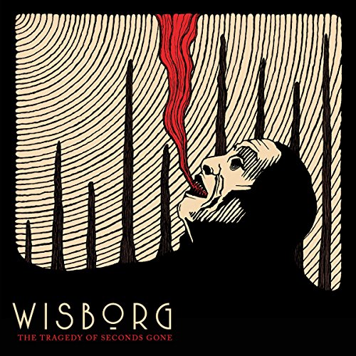 Wisborg album cover: distressed illustration of a face with red, flowing lines.