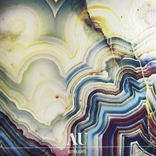 The alt text for the image is: "Album cover featuring a multicolored agate pattern with 'AU BOTH LIGHTS' text."