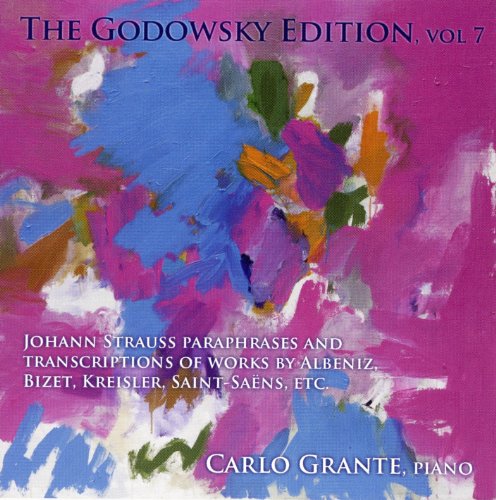 CD cover: abstract pink and blue painting, "The Godowsky Edition Vol. 7".
