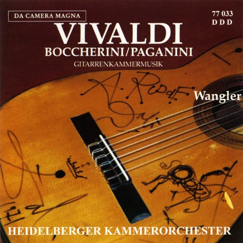 CD cover featuring a classical guitar with signatures and composer names.