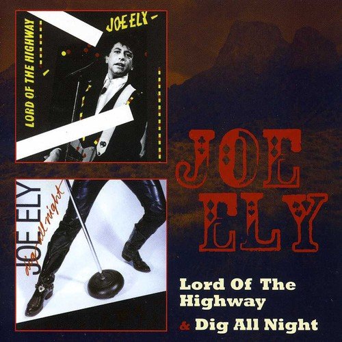 "CD cover art featuring Joe Ely with red text and dark background."