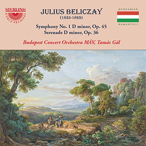 CD cover for Julius Beliczay orchestral works, featuring a landscape painting.